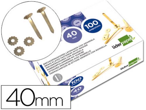 Ataches encadernacao liderpapel, com aro, caixa de 100, 40 mm , Liderpapel , 2846 , 8423473028463